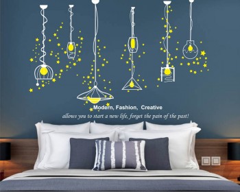 Vintage Style Lights with Life Quote and Star Patterns
